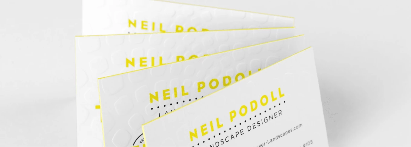 Business Cards with Texture and Colored Edges